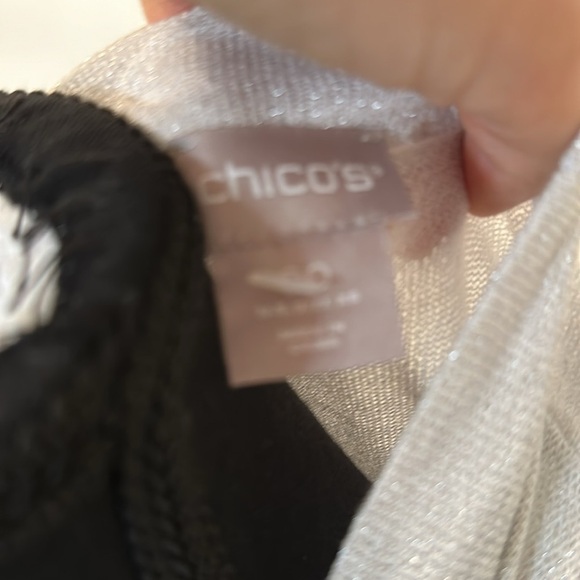 Chico's white glittery cardigan woman size XS - Picture 5 of 8